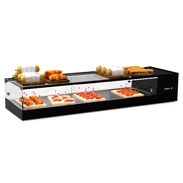 Tapasvitrine | LOGIC | Zwart | +2°C/+6°C | Statisch | 1 Niveau | 1320x380x225(h)mm