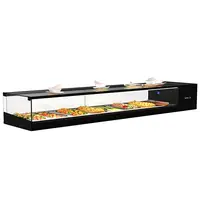 SAYL Tapasvitrine | LOGIC | Zwart | 8x 1/3 GN | +2°C/+6°C | Statisch | 1 Niveau | 1680x380x225(h)mm