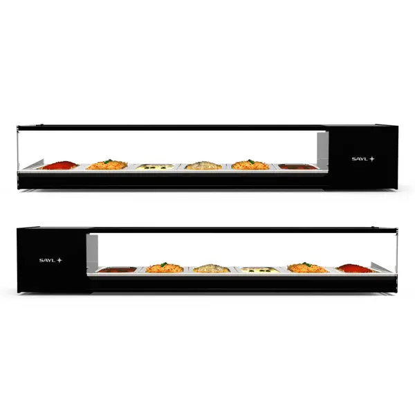 Tapasvitrine | LOGIC | Zwart | +2°C/+6°C | Statisch | 1 Niveau | 1680x380x225(h)mm