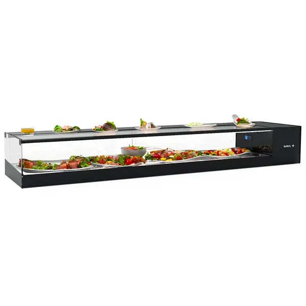 Tapasvitrine | LOGIC | Zwart | +2°C/+6°C | Statisch | 1 Niveau | 1680x380x225(h)mm