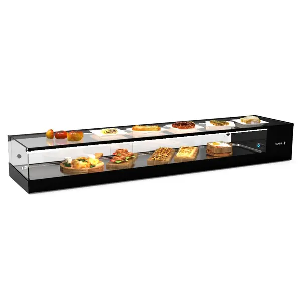 Tapasvitrine | LOGIC | Zwart | +2°C/+6°C | Statisch | 1 Niveau | 1680x380x225(h)mm