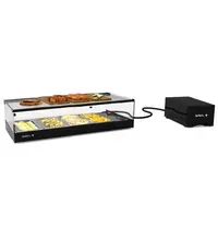SAYL Tapasvitrine | LOGIC | Zwart | 4x 1/3 GN | +2°C/+6°C | Statisch | 1 Niveau | Losse Koelunit (Inbouw) | 850x385x225(h)mm
