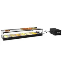 SAYL Tapasvitrine | LOGIC | Zwart | 6x 1/3 GN | +2°C/+6°C | Statisch | 1 Niveau | Losse Koelunit (Inbouw) | 1175x385x225(h)mm