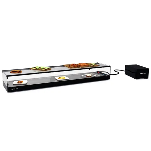 Tapasvitrine | LOGIC | Zwart | +2°C/+6°C | Statisch | 1 Niveau | Losse Koelunit (Inbouw) | 1540x385x225(h)mm