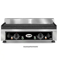GMG Bak-/Grillplaat | Elektrisch | Gegroefd Oppervlak 520x240 (Gietijzer) | 50°C/300°C | 2.2kW (230V) | 540x330x240(h)mm