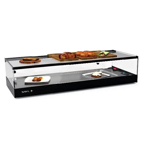 Tapasvitrine | LOGIC | Zwart | +2°C/+6°C | Statisch | 1 Niveau | Externe Koeling (Excl.) | 850x385x225(h)mm