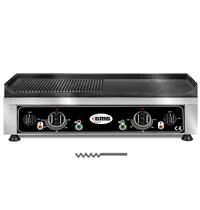 GMG Bak-/Grillplaat | Elektrisch | Glad/Gegroefd Oppervlak 680x450 (Gietijzer) | 50°C/300°C | 5kW (2x 230V) | 700x530x200(h)mm
