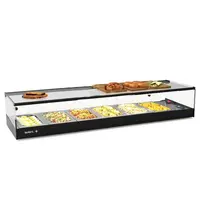 SAYL Tapasvitrine | LOGIC | Zwart | 6x 1/3 GN | +2°C/+6°C | Statisch | 1 Niveau | Externe Koeling (Excl.) | 1175x385x225(h)mm