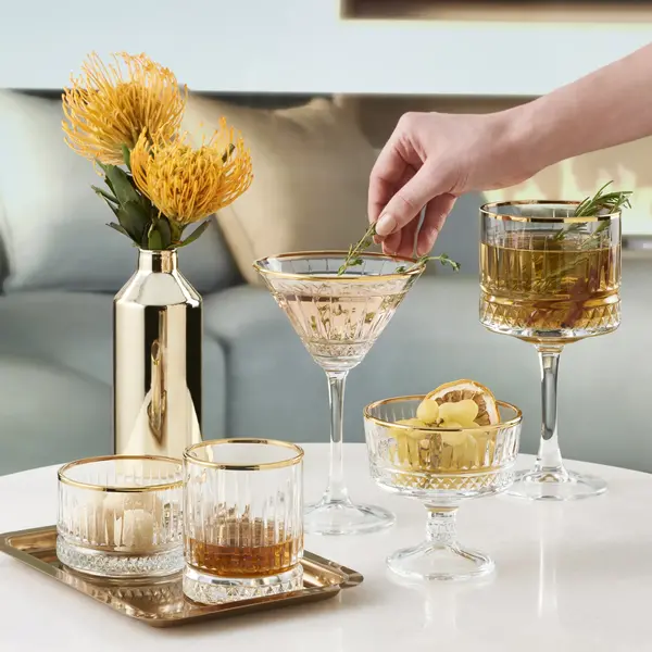 Cocktailglazen | ELYSIA GOLD | Glas | 50cl |  6 Stuks | Ø101x198(h)mm