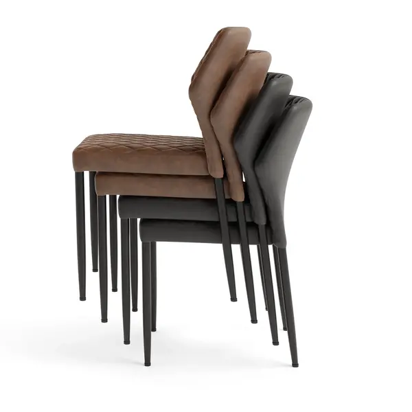 Stoel | Fluweel/Metaal | Geel | Zwarte Poten | Indoor | Stapelbaar | 490x580x820(h)mm
