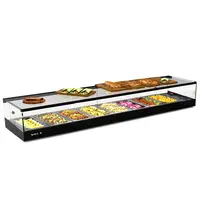 SAYL Tapasvitrine | LOGIC | Zwart | 8x 1/3 GN | +2°C/+6°C | Statisch | 1 Niveau | Externe Koeling (Excl.) | 1540x385x225(h)mm