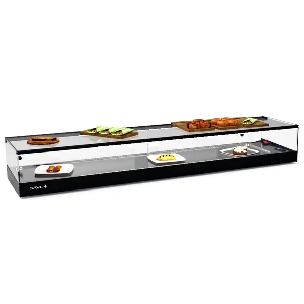 Tapasvitrine | LOGIC | Zwart | +2°C/+6°C | Statisch | 1 Niveau | Externe Koeling (Excl.) | 1540x385x225(h)mm