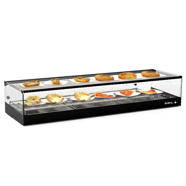 Verwarmde Tapasvitrine | LOGIC | Zwart | 60°C/70°C | Statisch | 1 Niveau | 1.04kW (230V) | 1190x395x225(h)mm