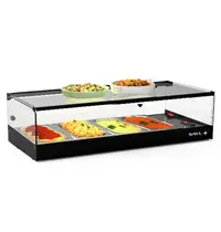 SAYL Verwarmde Tapasvitrine | LOGIC | Zwart | 4x 1/3 GN | ≤80°C | Bain-Marie | 1 Niveau | 0.72kW (230V) | 840x395x225(h)mm