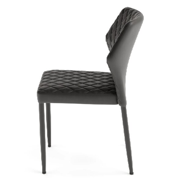 Stoel | Kunstleer/Metaal | Zwart | In-/Outdoor | Stapelbaar | 490x580x820(h)mm