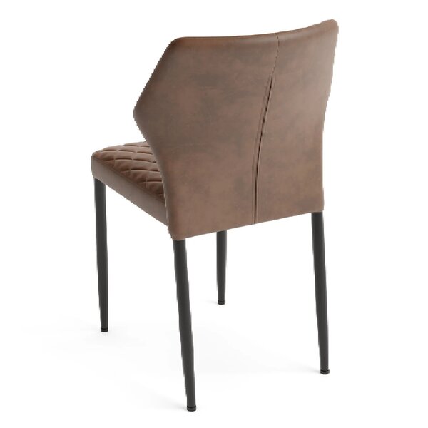 Stoel | Kunstleer/Metaal | Bruin | Zwarte Poten | In-/Outdoor | Stapelbaar | 490x580x820(h)mm
