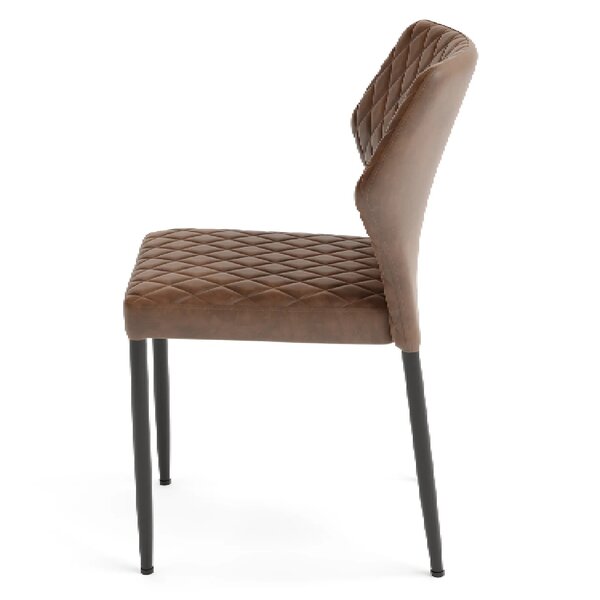 Stoel | Kunstleer/Metaal | Bruin | Zwarte Poten | In-/Outdoor | Stapelbaar | 490x580x820(h)mm