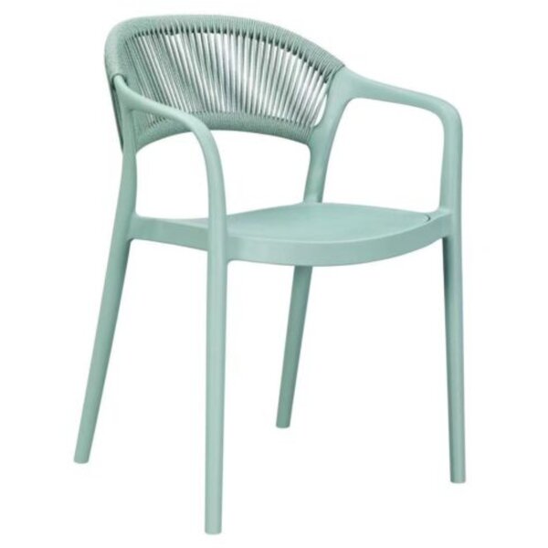 Stoel | PVC Rotan/Kunststof | Groen | In-/Outdoor | Stapelbaar | 570x550x800(h)mm