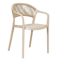 E.R.S. Stoel | PVC Rotan/Kunststof | Zandkleurig | In-/Outdoor | Stapelbaar | 570x550x800(h)mm