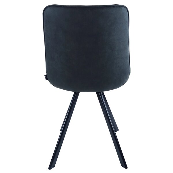 Stoel | Microvezel/Metaal | Antraciet | Zwarte Poten | Indoor | 520x580x850(h)mm