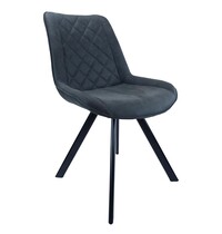 E.R.S. Stoel | Microvezel/Metaal | Antraciet | Zwarte Poten | Indoor | 520x580x850(h)mm