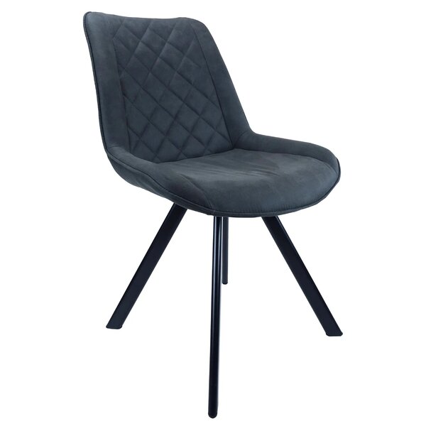 Stoel | Microvezel/Metaal | Antraciet | Zwarte Poten | Indoor | 520x580x850(h)mm