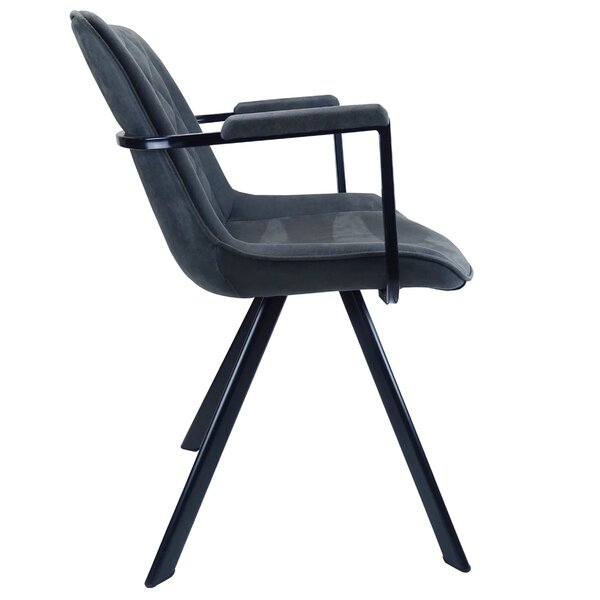 Stoel | Microvezel/Metaal | Antraciet | Zwarte Poten | Indoor | 590x620x830(h)mm