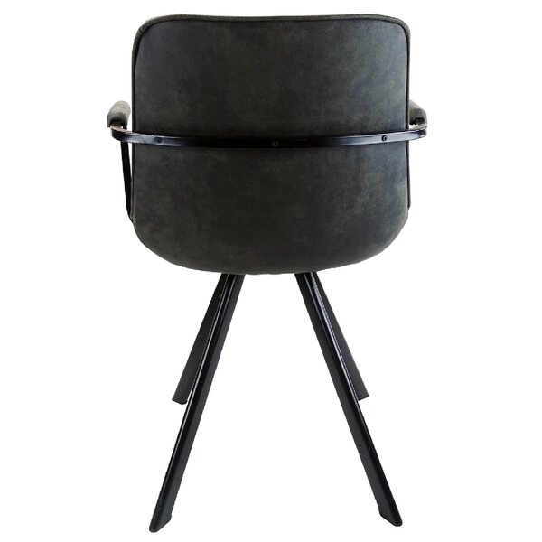 Stoel | Microvezel/Metaal | Antraciet | Zwarte Poten | Indoor | 590x620x830(h)mm