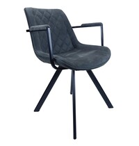 E.R.S. Stoel | Microvezel/Metaal | Antraciet | Zwarte Poten | Indoor | 590x620x830(h)mm