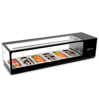 SAYL Sushivitrine | LOGIC | Zwart | 6x 1/3 GN | 0°C/+4°C | Statisch | 1 Niveau | 1320x380x300(h)mm