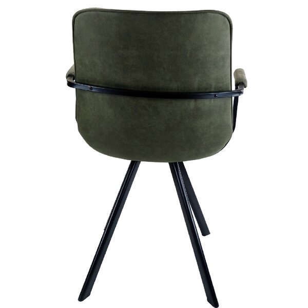 Stoel | Microvezel/Metaal | Groen | Zwarte Poten | Indoor | 590x620x830(h)mm