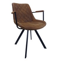 E.R.S. Stoel | Microvezel/Metaal | Cognac | Zwarte Poten | Indoor | 590x620x830(h)mm