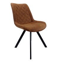 E.R.S. Stoel | Microvezel/Metaal | Cognac | Zwarte Poten | Indoor | 520x580x850(h)mm