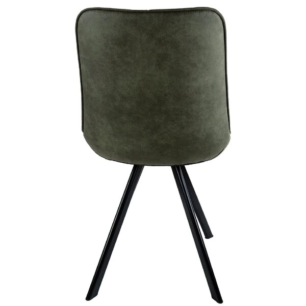 Stoel | Microvezel/Metaal | Groen | Zwarte Poten | Indoor | 520x580x850(h)mm