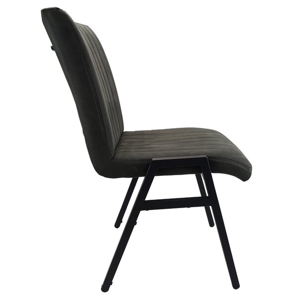 Stoel | Microvezel/Metaal | Antraciet | Zwarte Poten | Indoor | Stapelbaar | 510x620x850(h)mm