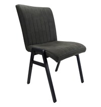 E.R.S. Stoel | Microvezel/Metaal | Antraciet | Zwarte Poten | Indoor | Stapelbaar | 510x620x850(h)mm
