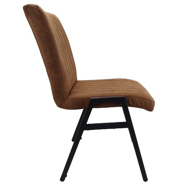 Stoel | Microvezel/Metaal | Cognac | Zwarte Poten | Indoor | Stapelbaar | 510x620x850(h)mm