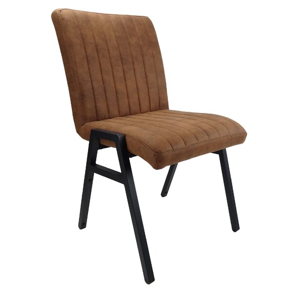 Stoel | Microvezel/Metaal | Cognac | Zwarte Poten | Indoor | Stapelbaar | 510x620x850(h)mm