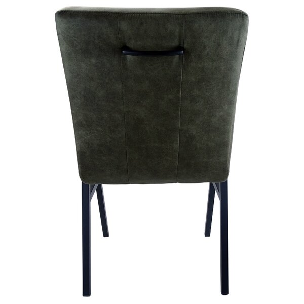Stoel | Microvezel/Metaal | Groen | Zwarte Poten | Indoor | Stapelbaar | 600x590x850(h)mm