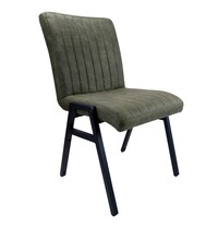 E.R.S. Stoel | Microvezel/Metaal | Groen | Zwarte Poten | Indoor | Stapelbaar | 600x590x850(h)mm