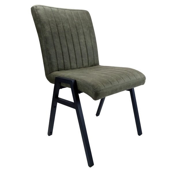 Stoel | Microvezel/Metaal | Groen | Zwarte Poten | Indoor | Stapelbaar | 600x590x850(h)mm