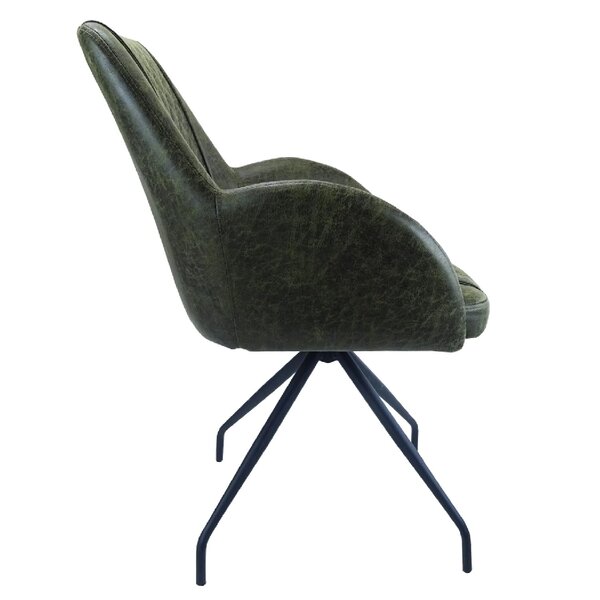 Stoel | Leer/Metaal | Moss | Zwarte Poten | Indoor | 570x580x850(h)mm