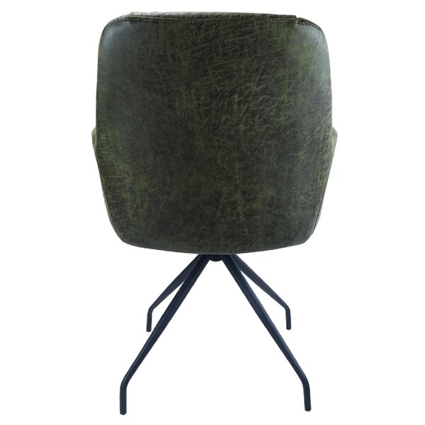Stoel | Leer/Metaal | Moss | Zwarte Poten | Indoor | 570x580x850(h)mm
