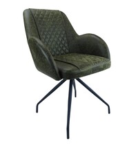 E.R.S. Stoel | Leer/Metaal | Moss | Zwarte Poten | Indoor | 570x580x850(h)mm