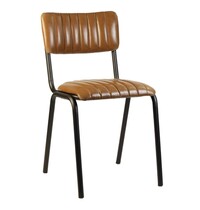 E.R.S. Stoel | Kunstleer/Metaal | Bruin | Zwart Frame | Indoor | Stapelbaar | 430x470x830(h)mm
