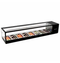 SAYL Sushivitrine | LOGIC | Zwart | 8x 1/3 GN | 0°C/+4°C | Statisch | 1 Niveau | 1680x380x300(h)mm