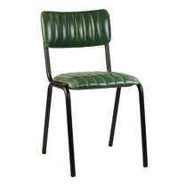 E.R.S. Stoel | Kunstleer/Metaal | Groen | Zwart Frame | Indoor | Stapelbaar | 430x470x830(h)mm
