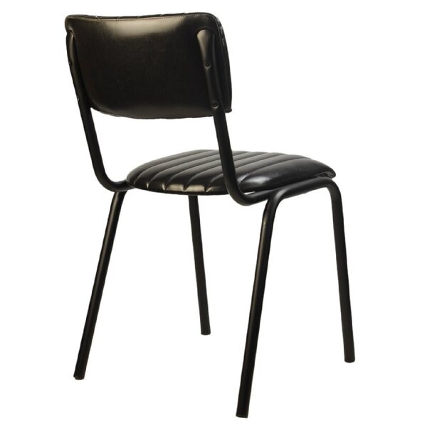 Stoel | Kunstleer/Metaal | Zwart | Indoor | Stapelbaar | 430x470x830(h)mm