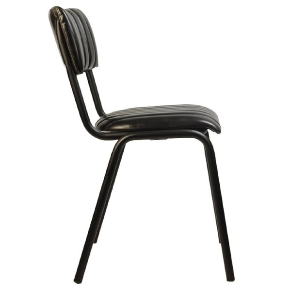 Stoel | Kunstleer/Metaal | Zwart | Indoor | Stapelbaar | 430x470x830(h)mm