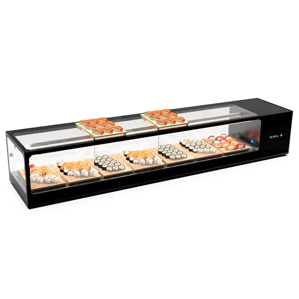 Sushivitrine | LOGIC | Zwart | 0°C/+4°C | Statisch | 1 Niveau | 1680x380x300(h)mm
